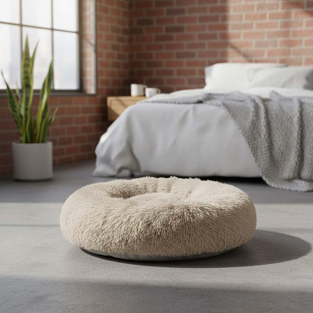 Rond Donut Huisdierenbed | Zacht Pluche voor Hond & Kat